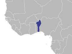 Carte de la région : Bénin
