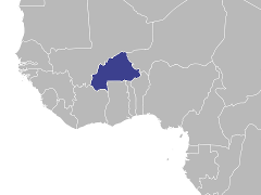 Carte de la région : Burkina Faso