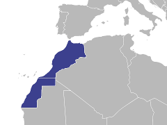 Carte de la région : Maroc